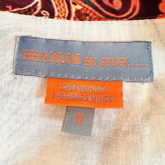 Bhanuni by Jyoti Anthropologie Paisley Sequin V-Neck Maxi Dress Brown Multi 6 - Picture 5 of 10